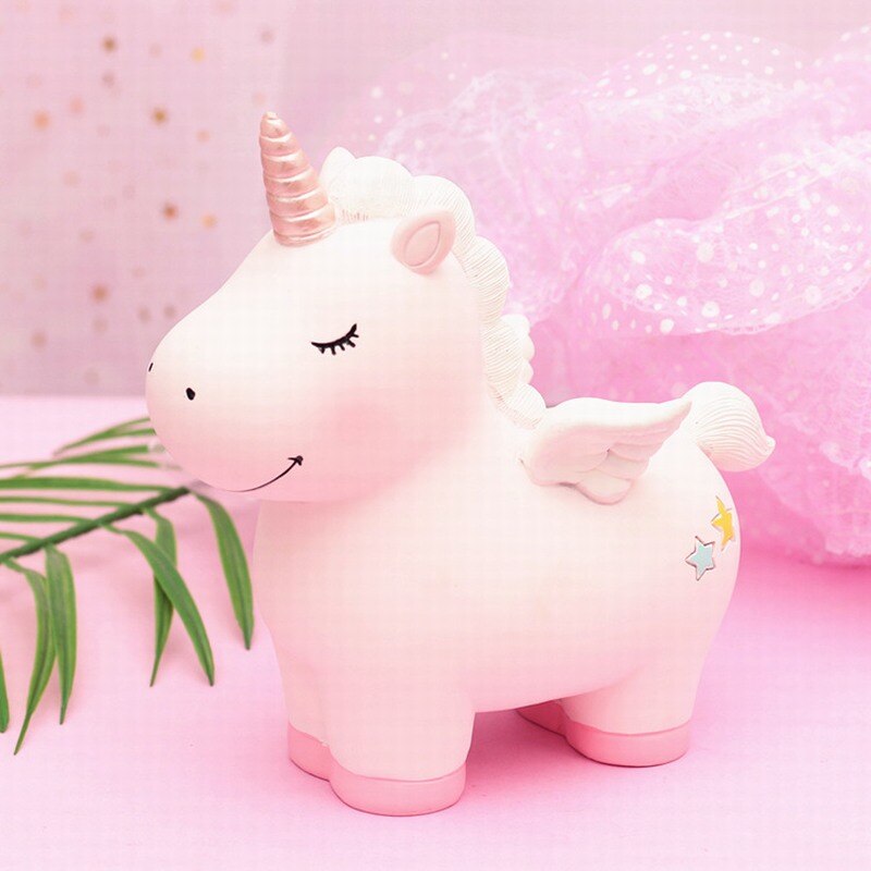 Grosse tirelire licorne rose