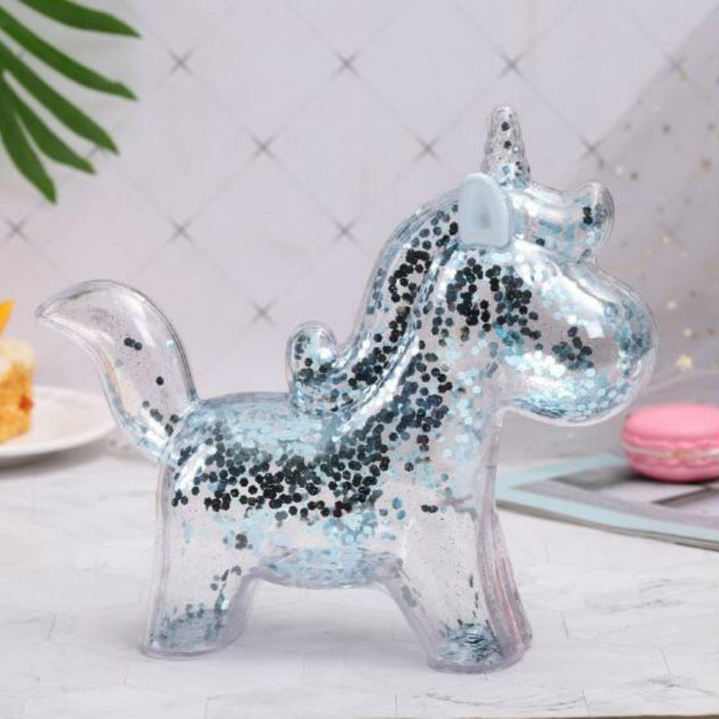 Tirelire transparente licorne paillette 