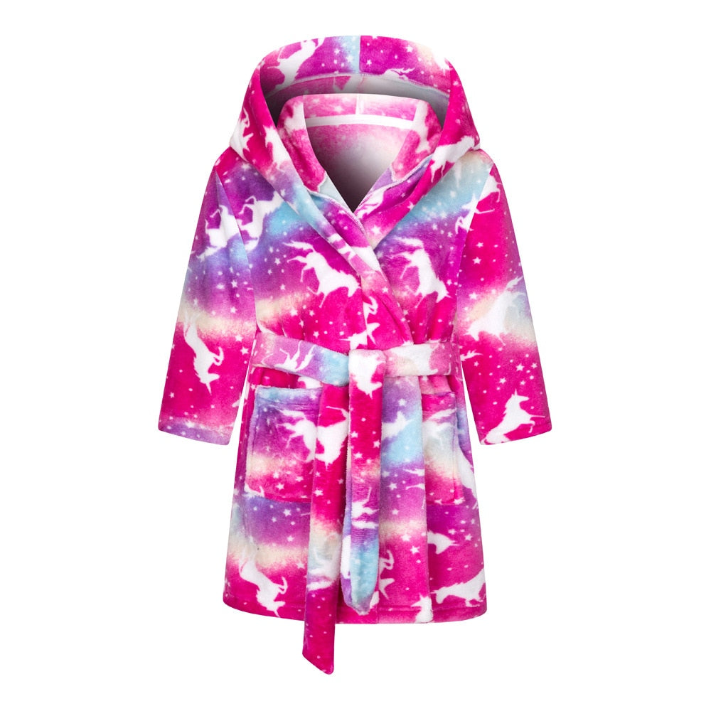 Robe de chambre polaire licorne fille