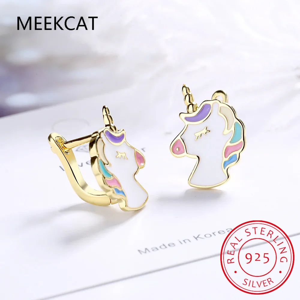 Boucles Licorne Arc-en-Ciel Huggie - Femme & Fille