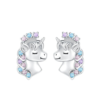 Boucles d’Oreilles Licorne - Argent S925 & Zircon