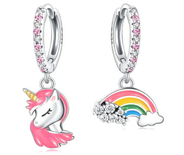 Boucles d’Oreilles Licorne Arc-en-Ciel - Design Luxe