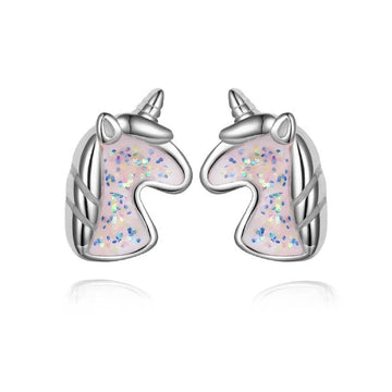 Boucles d’Oreilles Animal Licorne - Argent Fin S925