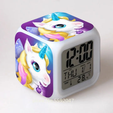 Horloge Réveil Cube Licorne
