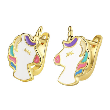 Boucles d’Oreilles Licorne Vintage - Or & Argent 925