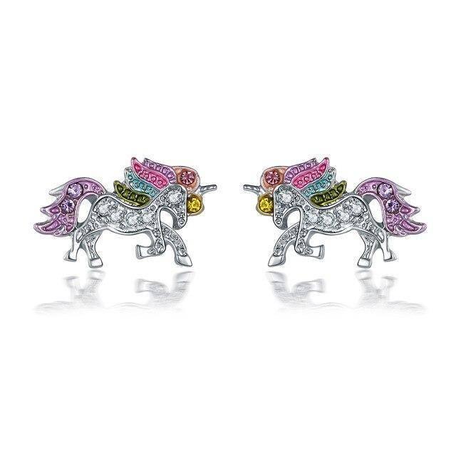 Boucles d Oreilles Licorne<br> Brillantes - Une Licorne