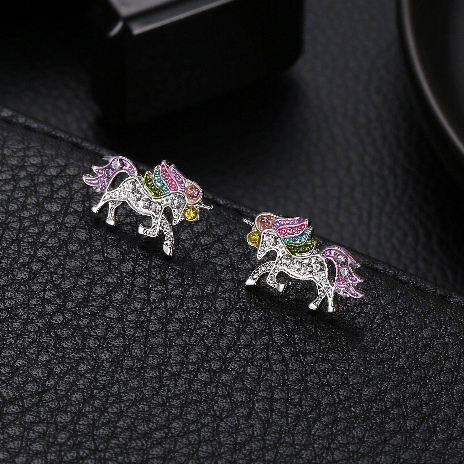 Boucles d Oreilles Licorne<br> Brillantes - Une Licorne