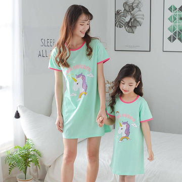 Chemise De Nuit Licorne Mère/Fille