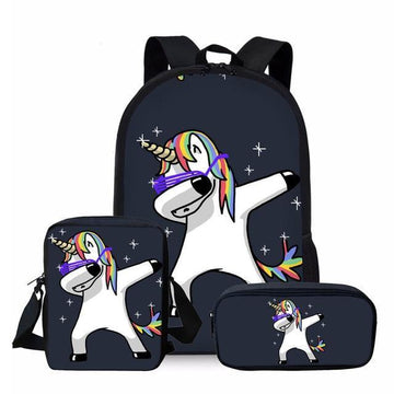 Ensemble Ecolier Licorne Qui Dab Trois Pièces