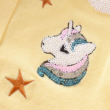 Gilet Licorne Tricot Jaune
