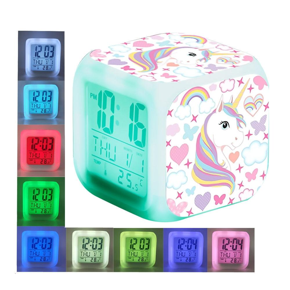 Horloge électronique licorne qui change de couleur - Licorne