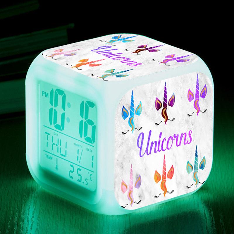 Horloge électronique licorne qui change de couleur - Licorne