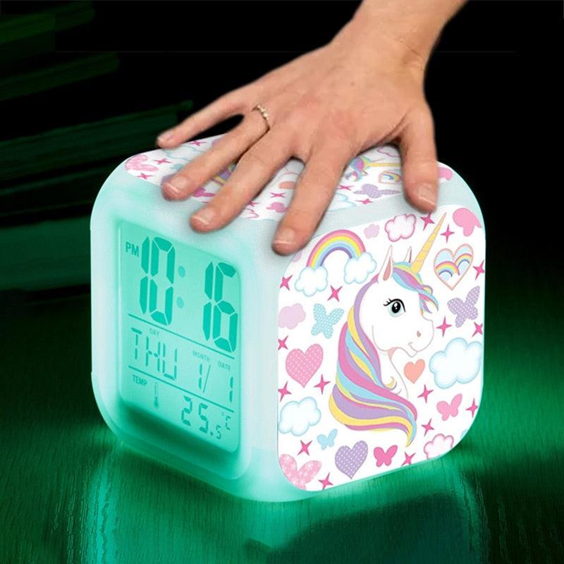 Horloge électronique licorne qui change de couleur - Licorne