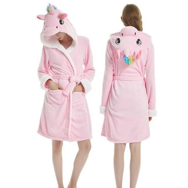 Peignoir Licorne Rose Femme - Licorne Kawaii