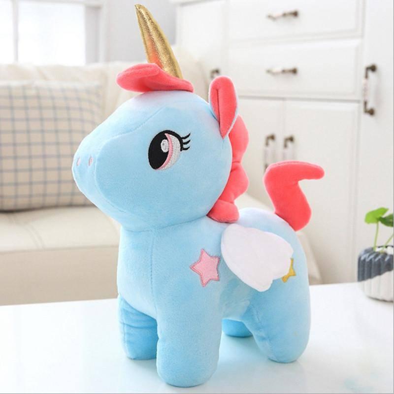 Peluche Licorne <br> Avec Corne Dorée - Une Licorne