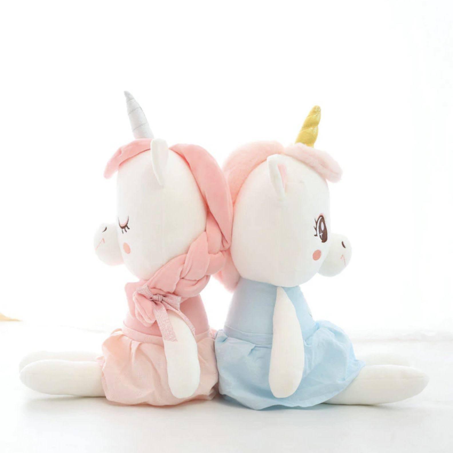 Peluche Licorne<br> Bébé Assise Rose - Une Licorne