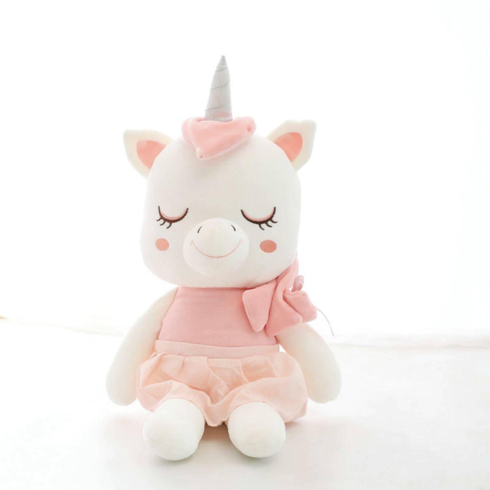 Peluche Licorne<br> Bébé Assise Rose - Une Licorne