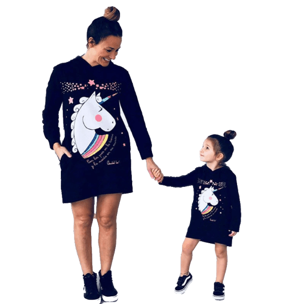 Pull Robe Mère Fille Licorne - Une Licorne