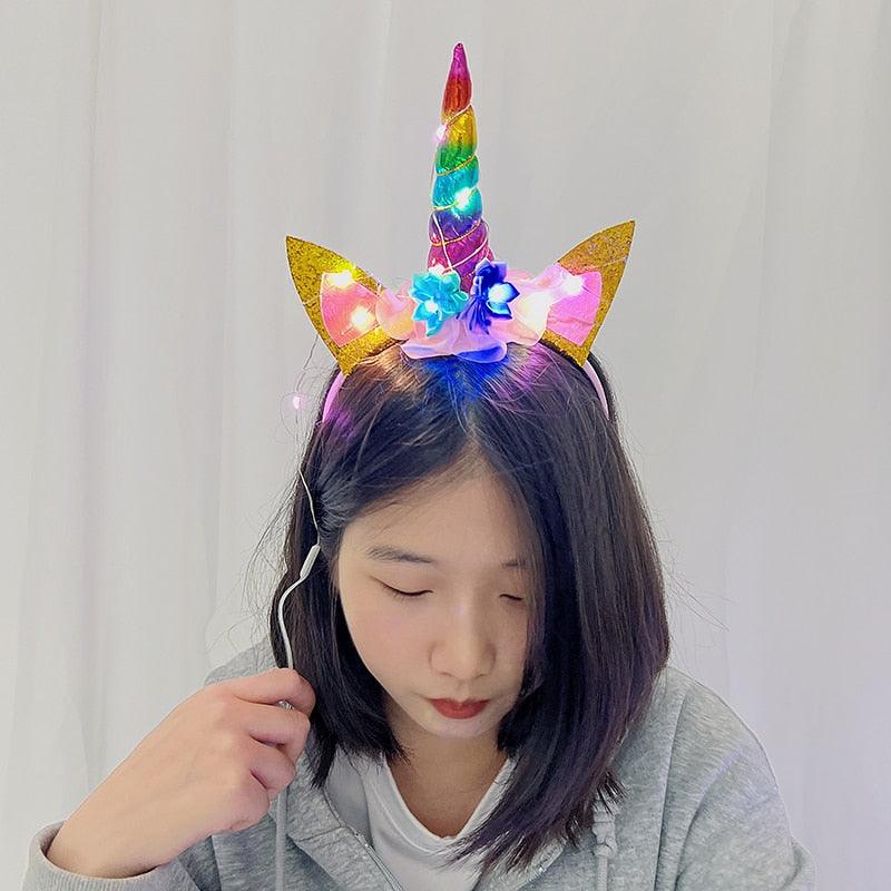 Serre-tête licorne avec led - Licorne