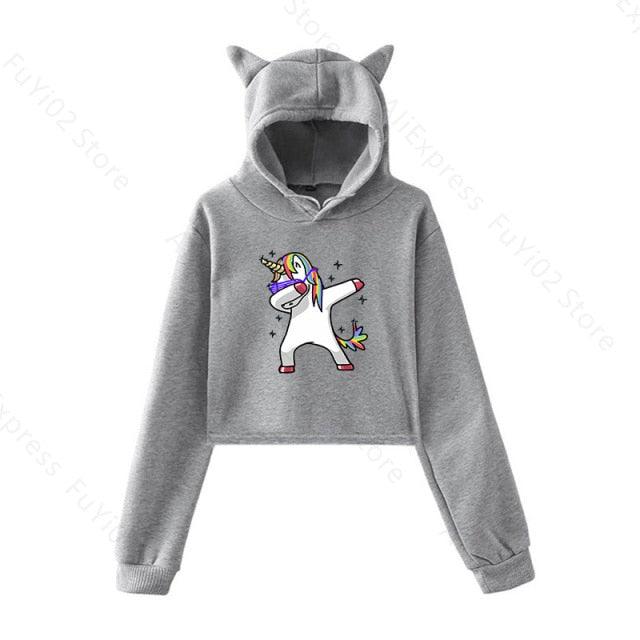 Sweat Licorne Dab Capuche Femme-Une-licorne