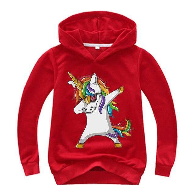 Sweat Licorne qui Dab <br> Capuche Enfant - Une Licorne