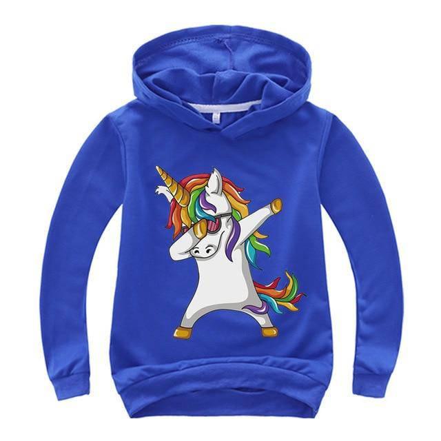 Sweat Licorne qui Dab <br> Capuche Enfant - Une Licorne