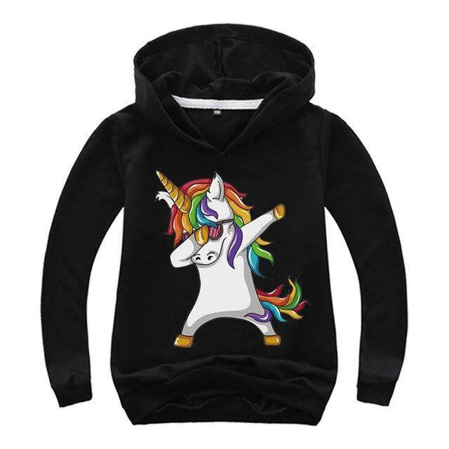 Sweat Licorne qui Dab <br> Capuche Enfant - Une Licorne